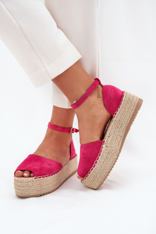 Sandały Espadryle Damskie Na PlatformiewithPlecionką Fuksja Selise Sandały Espadryle Damskie Na PlatformiewithPlecionką Fuksja Selise
