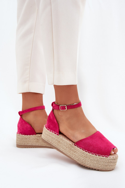 Sandały Espadryle Damskie Na PlatformiewithPlecionką Fuksja Selise Sandały Espadryle Damskie Na PlatformiewithPlecionką Fuksja Selise