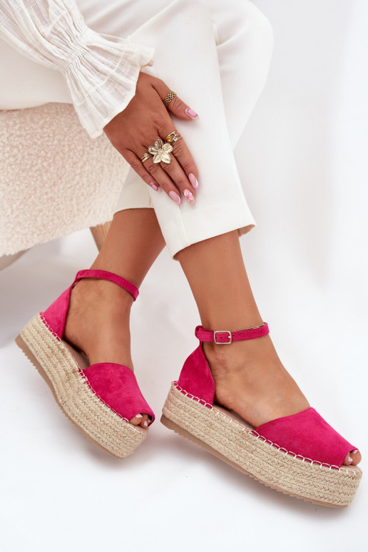 Sandały Espadryle Damskie Na PlatformiewithPlecionką Fuksja Selise Sandały Espadryle Damskie Na PlatformiewithPlecionką Fuksja Selise