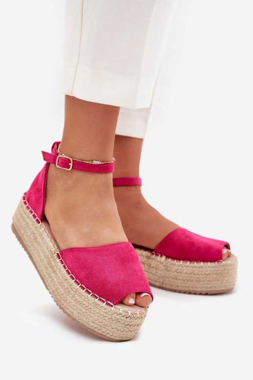 Sandały Espadryle Damskie Na PlatformiewithPlecionką Fuksja Selise Sandały Espadryle Damskie Na PlatformiewithPlecionką Fuksja Selise