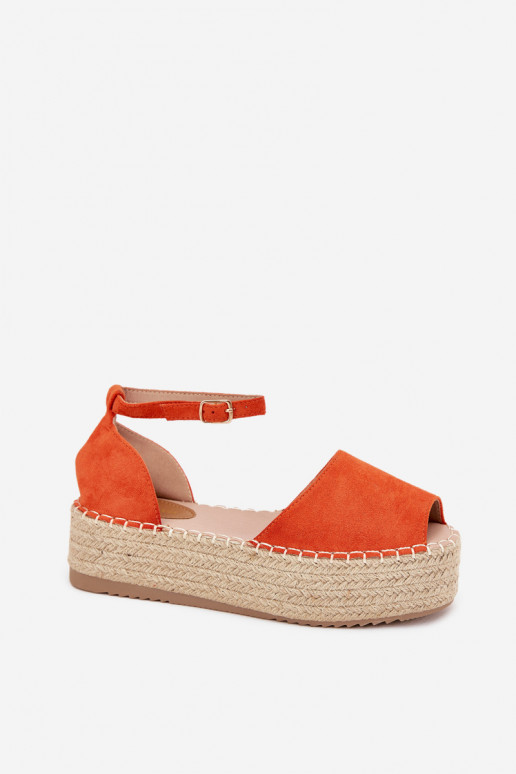 Sandały Espadryle Damskie Na PlatformiewithPlecionką Pomarańczowe Selise Sandały Espadryle Damskie Na PlatformiewithPlecionką Pomarańczowe Selise