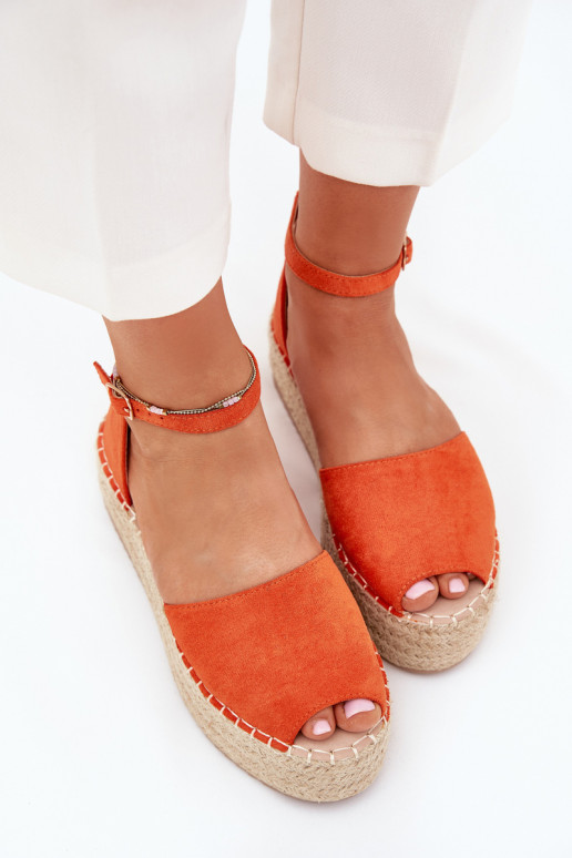 Sandały Espadryle Damskie Na PlatformiewithPlecionką Pomarańczowe Selise Sandały Espadryle Damskie Na PlatformiewithPlecionką Pomarańczowe Selise