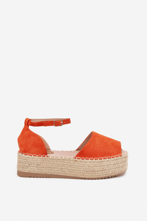 Sandały Espadryle Damskie Na PlatformiewithPlecionką Pomarańczowe Selise Sandały Espadryle Damskie Na PlatformiewithPlecionką Pomarańczowe Selise