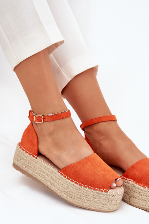 Sandały Espadryle Damskie Na PlatformiewithPlecionką Pomarańczowe Selise Sandały Espadryle Damskie Na PlatformiewithPlecionką Pomarańczowe Selise