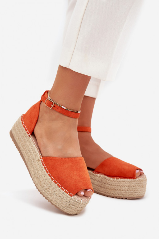 Sandały Espadryle Damskie Na PlatformiewithPlecionką Pomarańczowe Selise Sandały Espadryle Damskie Na PlatformiewithPlecionką Pomarańczowe Selise