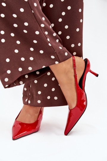 Patented Stilettos With Open Heel Red Talira 2