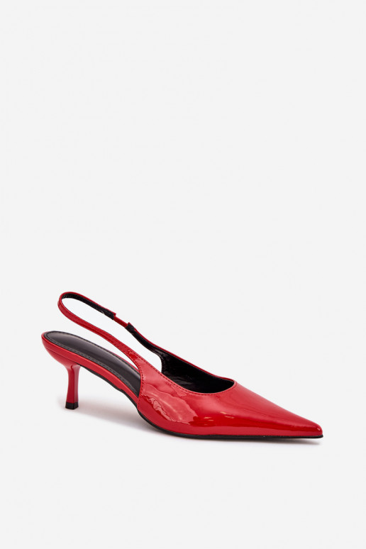 Patented Stilettos With Open Heel Red Talira Patented Stilettos With Open Heel Red Talira