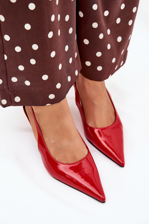 Patented Stilettos With Open Heel Red Talira Patented Stilettos With Open Heel Red Talira