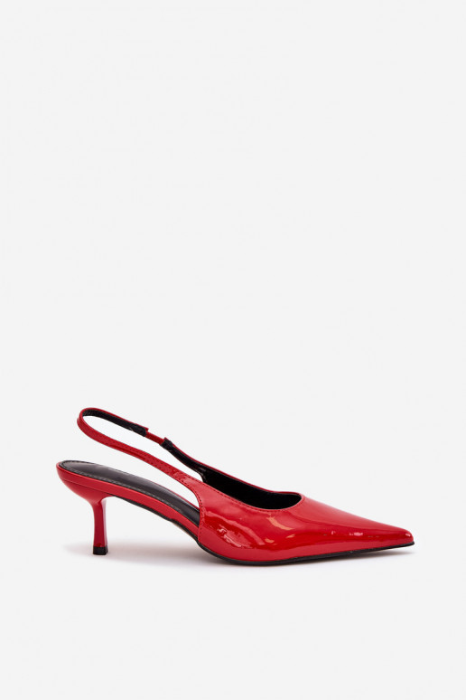 Patented Stilettos With Open Heel Red Talira Patented Stilettos With Open Heel Red Talira