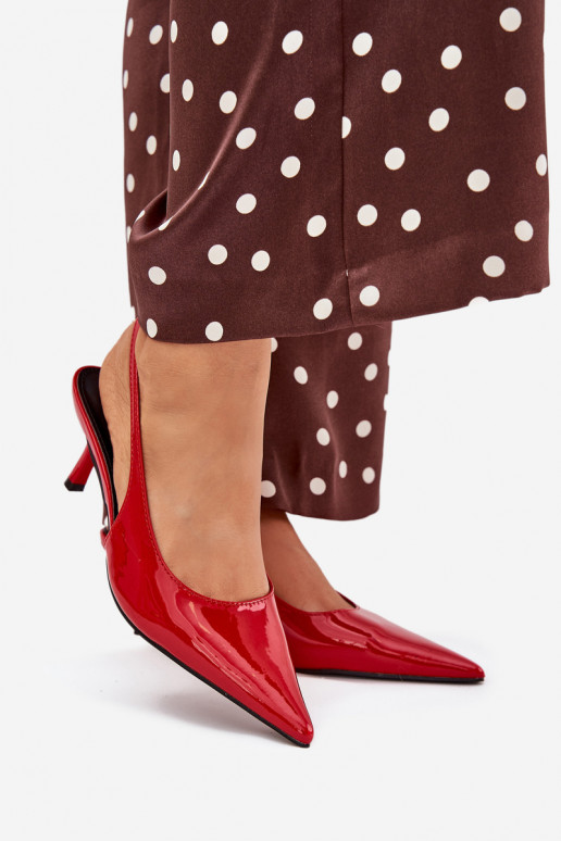 Patented Stilettos With Open Heel Red Talira Patented Stilettos With Open Heel Red Talira