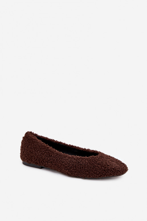Ladies Ballet Flats With Sheepskin Chocolate Zimira Ladies Ballet Flats With Sheepskin Chocolate Zimira