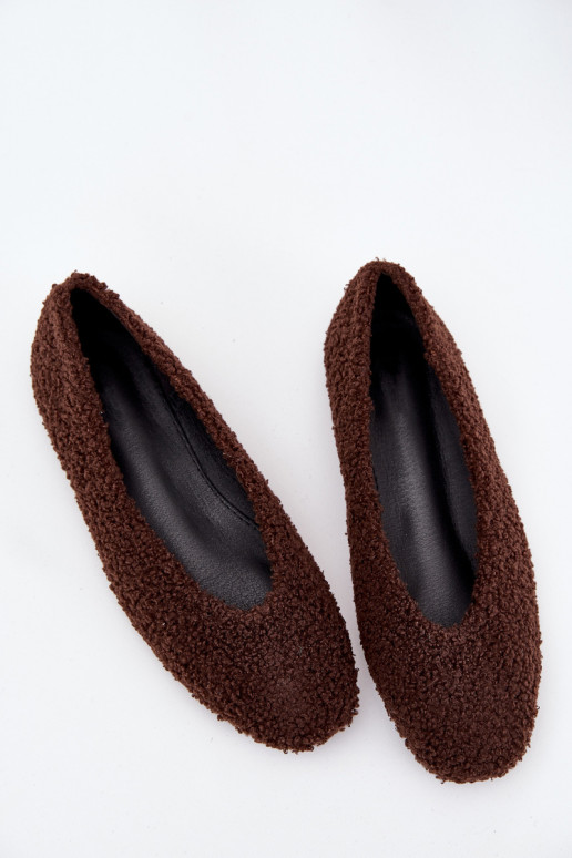 Ladies Ballet Flats With Sheepskin Chocolate Zimira Ladies Ballet Flats With Sheepskin Chocolate Zimira