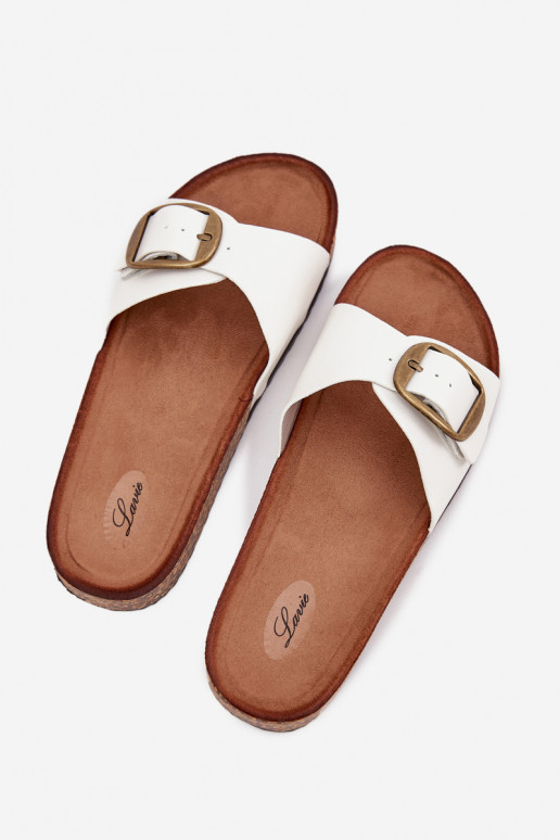 Women's Cork Platform Sandals With Buckle White Vianara