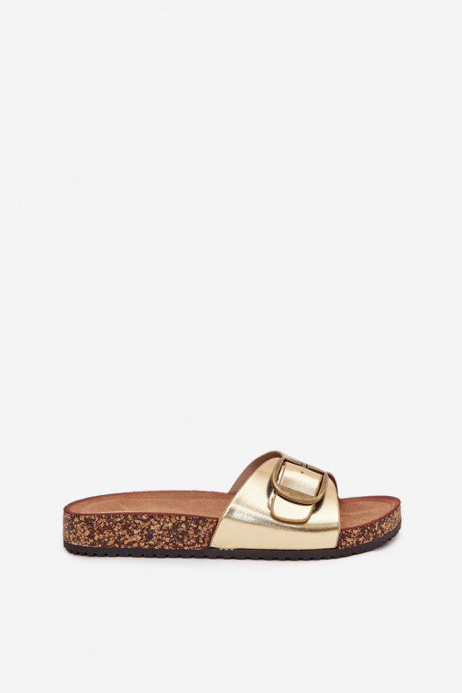 Women Sandals On Cork Platform With Buckle Golden Vianara