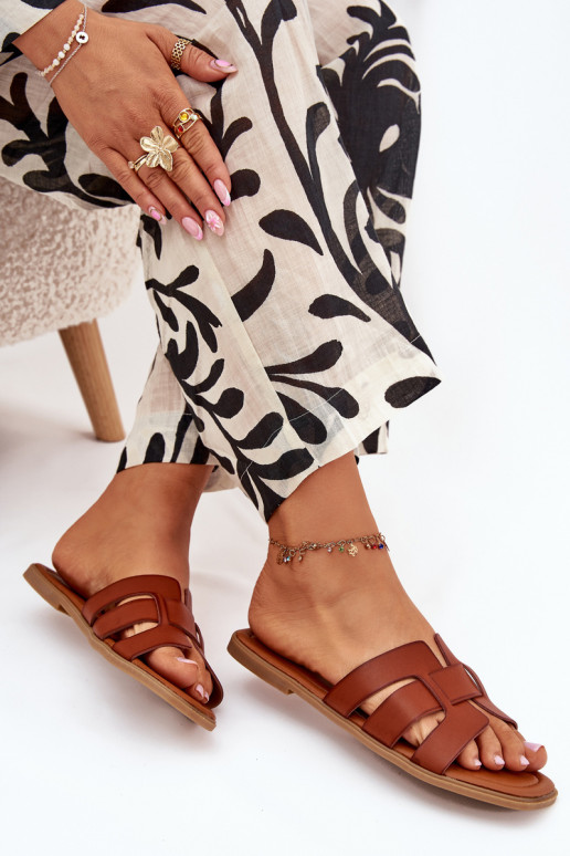 Women's sandals on flat heel Camel Mirona Women's sandals on flat heel Camel Mirona