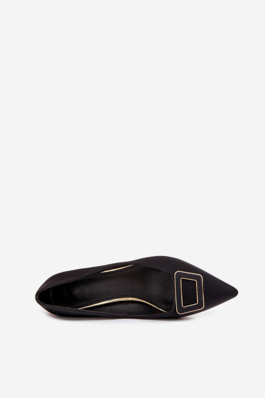 Heels with decorative buckle black Seriva