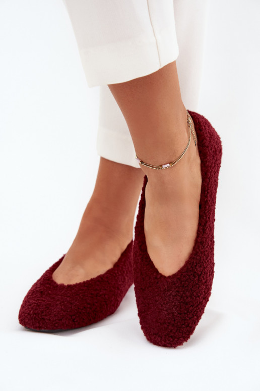 Women's Ballerinas With Sheepskin Bordeaux Zimira Women's Ballerinas With Sheepskin Bordeaux Zimira