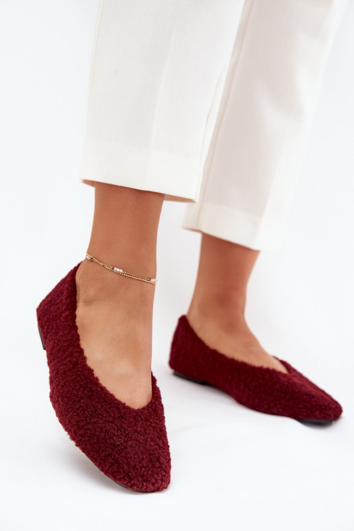 Women's Ballerinas With Sheepskin Bordeaux Zimira Women's Ballerinas With Sheepskin Bordeaux Zimira