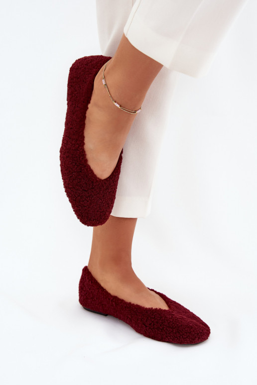 Women's Ballerinas With Sheepskin Bordeaux Zimira Women's Ballerinas With Sheepskin Bordeaux Zimira