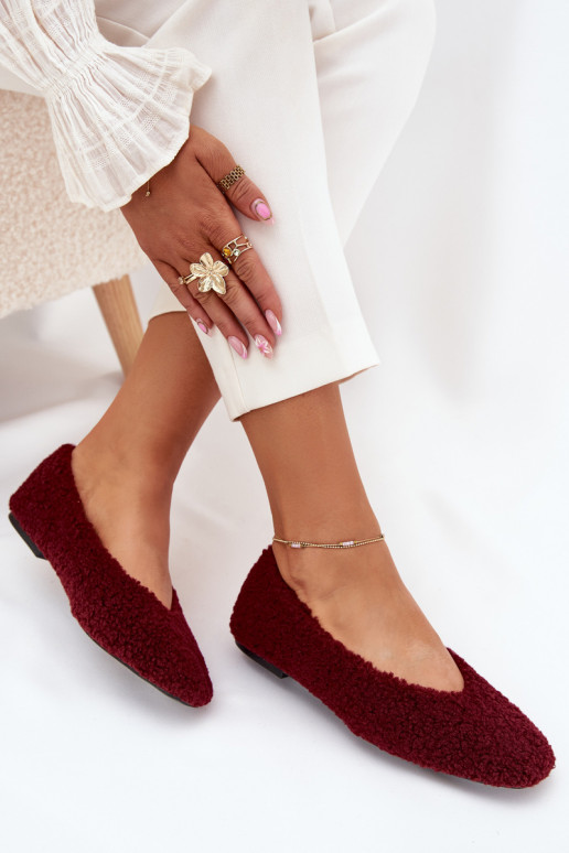 Women's Ballerinas With Sheepskin Bordeaux Zimira Women's Ballerinas With Sheepskin Bordeaux Zimira