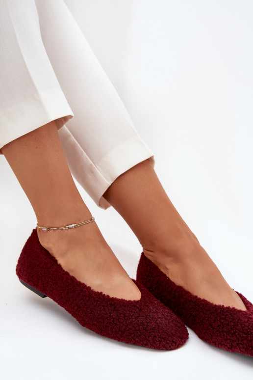 Women's Ballerinas With Sheepskin Bordeaux Zimira Women's Ballerinas With Sheepskin Bordeaux Zimira