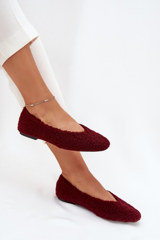Women's Ballerinas With Sheepskin Bordeaux Zimira Women's Ballerinas With Sheepskin Bordeaux Zimira