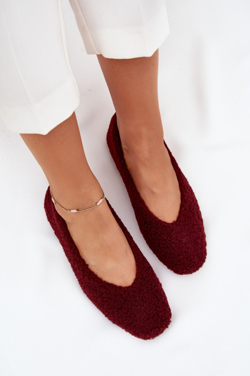 Women's Ballerinas With Sheepskin Bordeaux Zimira Women's Ballerinas With Sheepskin Bordeaux Zimira
