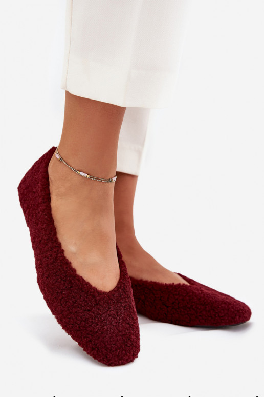 Women's Ballerinas With Sheepskin Bordeaux Zimira Women's Ballerinas With Sheepskin Bordeaux Zimira