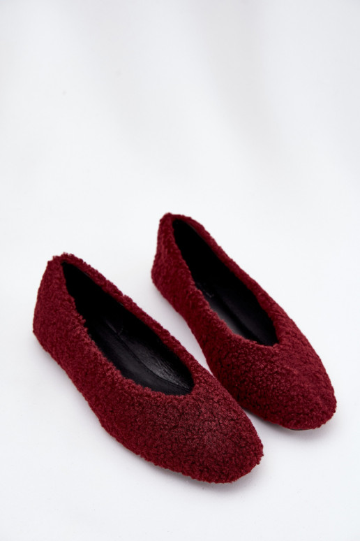 Women's Ballerinas With Sheepskin Bordeaux Zimira Women's Ballerinas With Sheepskin Bordeaux Zimira