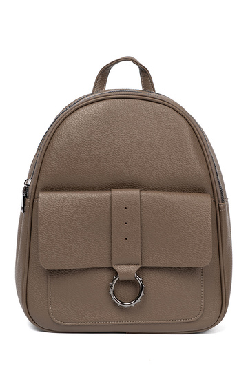 Darkbeige backpack ladies from eco leather 2