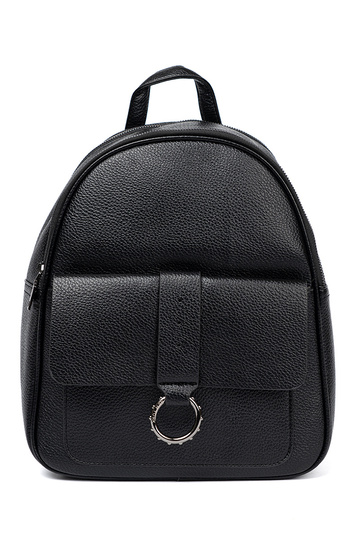 black backpack ladies from eco leather 2
