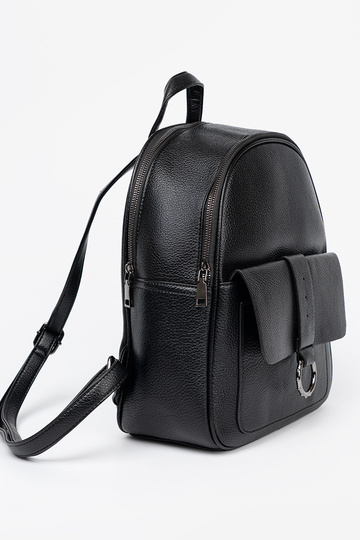 black backpack ladies from eco leather