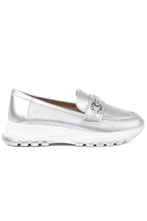 silver color INomens moccasins z dekoracyjnym goldenm elementem silver color INomens moccasins z dekoracyjnym goldenm elementem