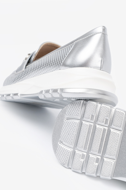 silver color INomens moccasins z dekoracyjnym goldenm elementem silver color INomens moccasins z dekoracyjnym goldenm elementem