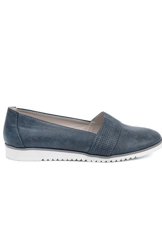 dark blue INomens moccasins on a Inhite sole dark blue INomens moccasins on a Inhite sole