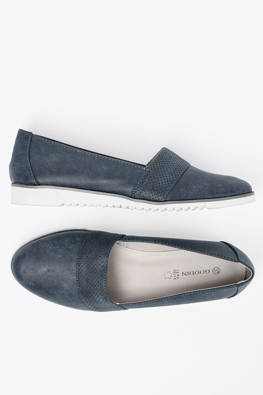 dark blue INomens moccasins on a Inhite sole dark blue INomens moccasins on a Inhite sole