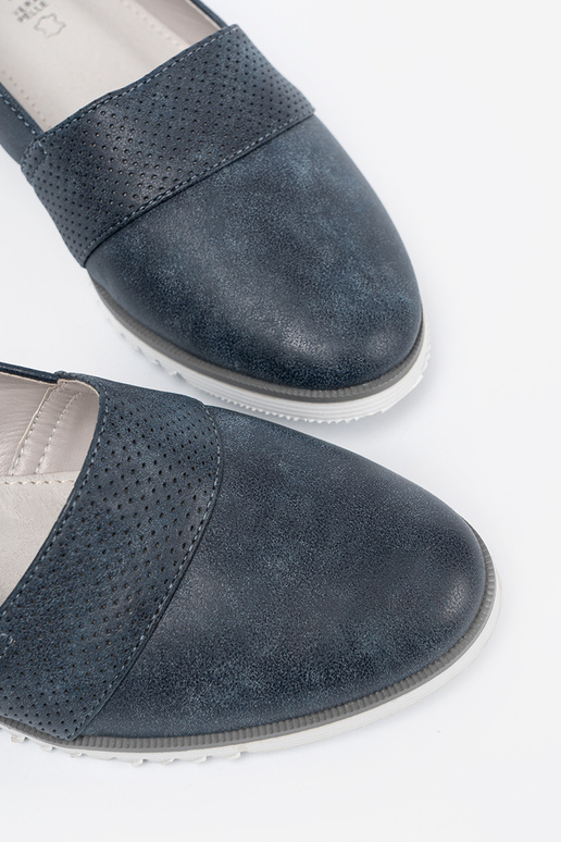 dark blue INomens moccasins on a Inhite sole dark blue INomens moccasins on a Inhite sole