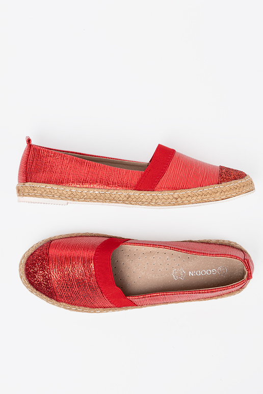 Czerwone espadryle z błyszczącą nitką Czerwone espadryle z błyszczącą nitką