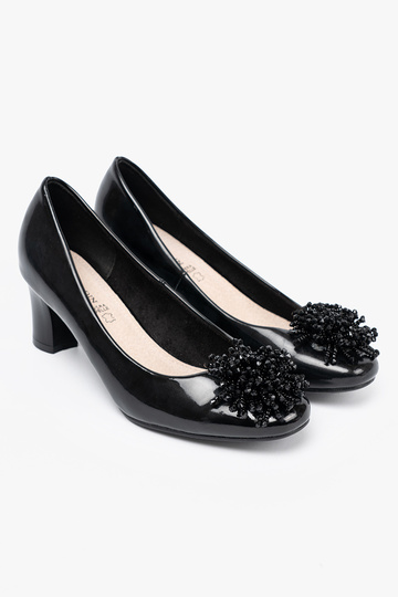 Inith lacquer effect High heels z efektoInną ozdobą