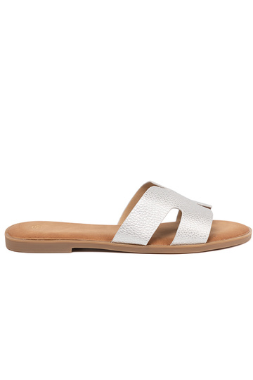 silver color slippers Inomens z Inycięciami 2