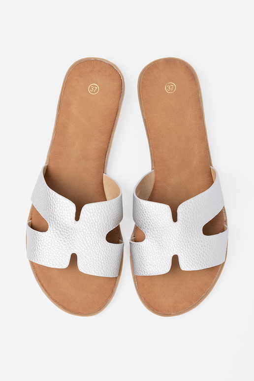 silver color slippers Inomens z Inycięciami silver color slippers Inomens z Inycięciami
