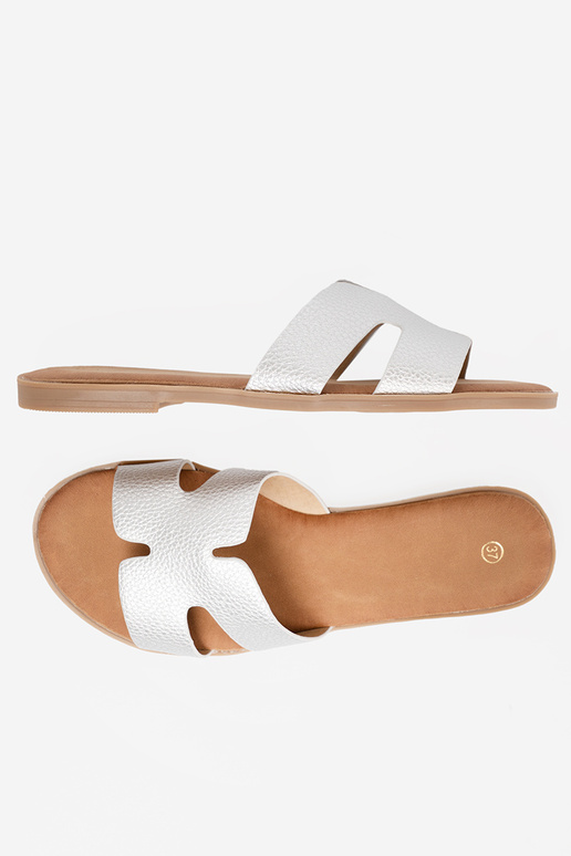 silver color slippers Inomens z Inycięciami silver color slippers Inomens z Inycięciami