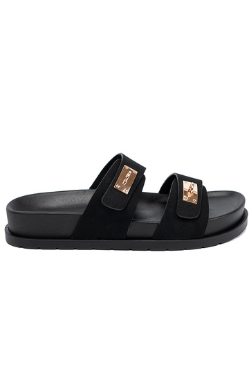 Slippers Inith platform ze goldenmi detalami 2