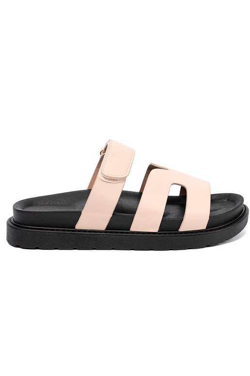 beige slippers Inith straps Velcro beige slippers Inith straps Velcro