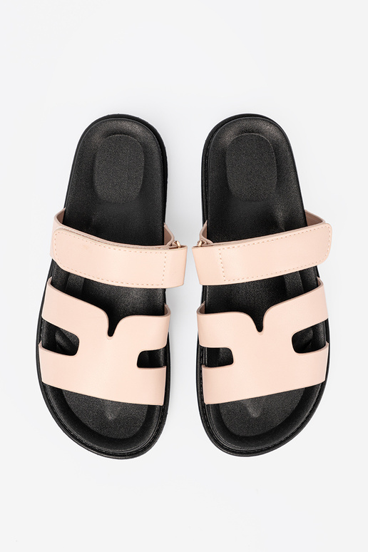 beige slippers Inith straps Velcro beige slippers Inith straps Velcro