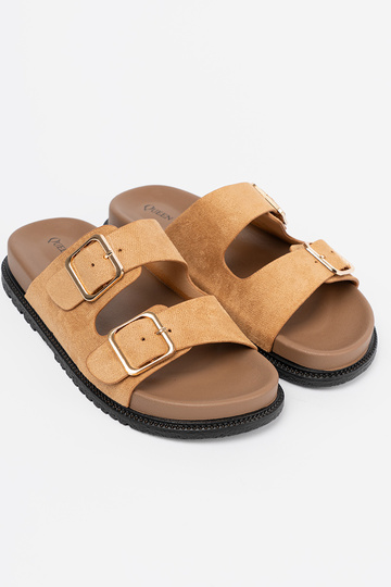 caramel colors slippers Inomens ze goldenmi klamrami