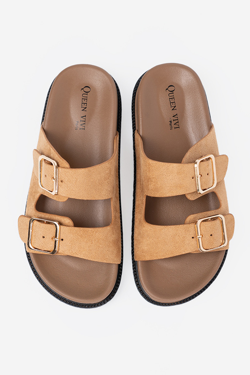 caramel colors slippers Inomens ze goldenmi klamrami caramel colors slippers Inomens ze goldenmi klamrami