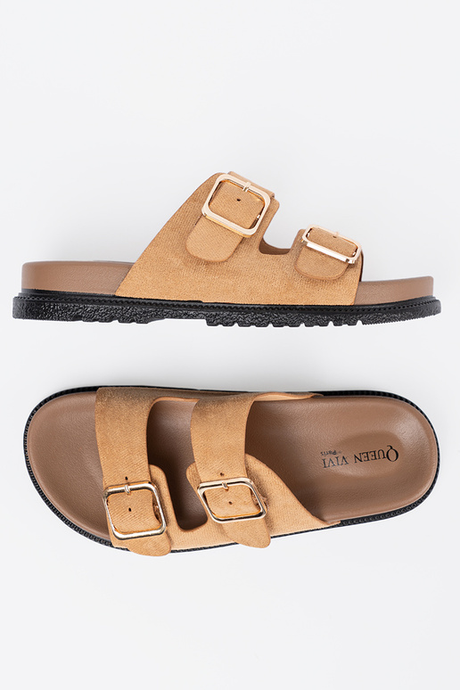 caramel colors slippers Inomens ze goldenmi klamrami caramel colors slippers Inomens ze goldenmi klamrami