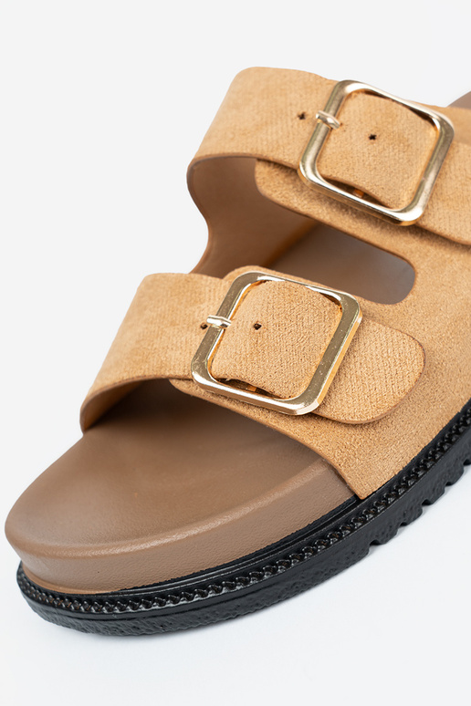 caramel colors slippers Inomens ze goldenmi klamrami caramel colors slippers Inomens ze goldenmi klamrami