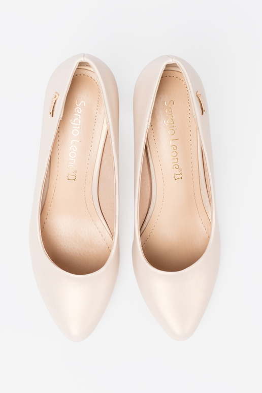 Shoes beige on the heel Sergio Leone